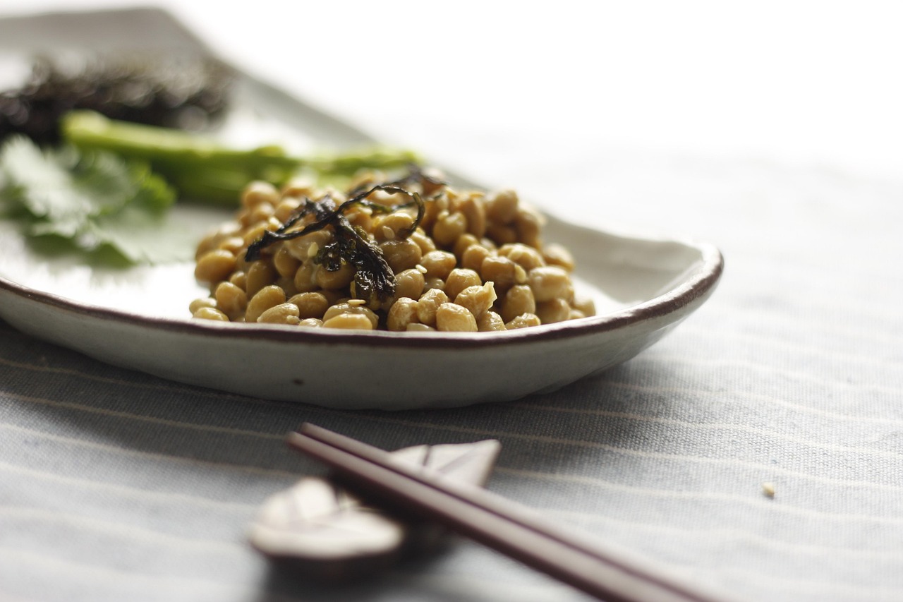 Natto on a plate.
